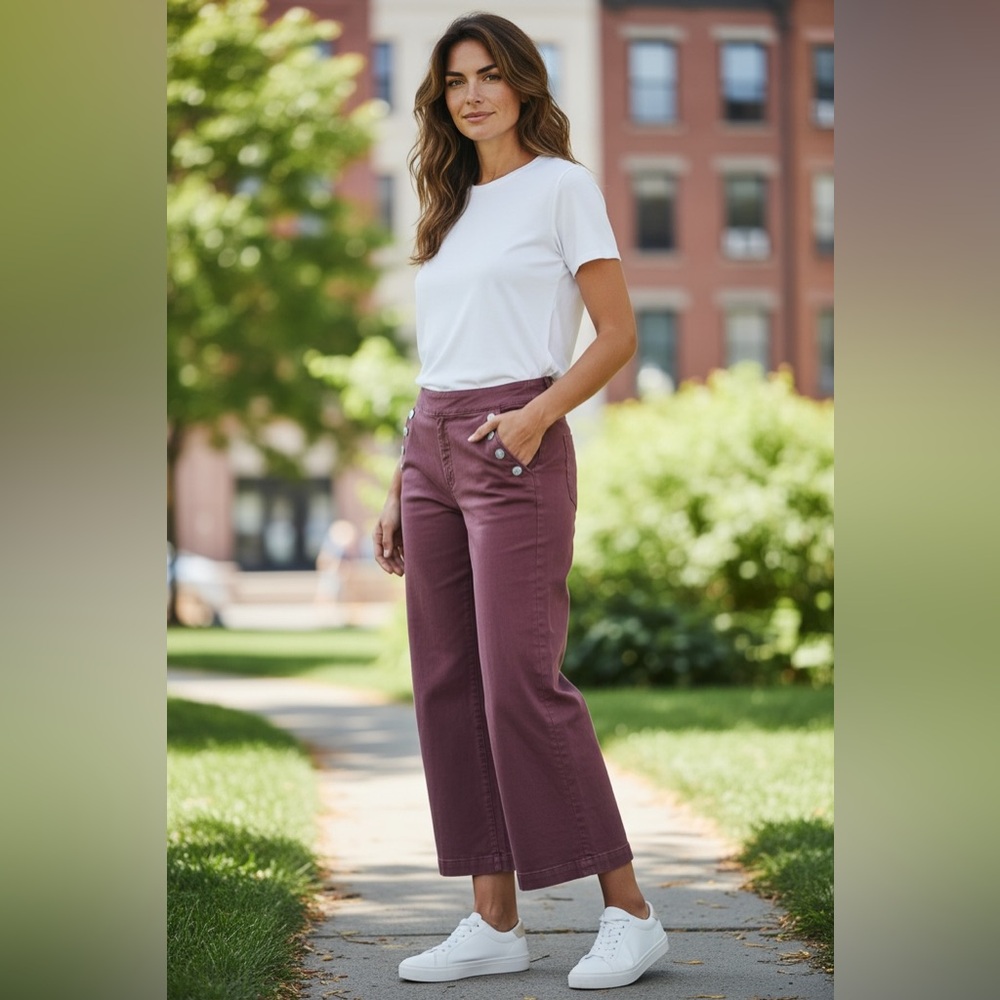 Chico's Rust Color Wide Leg Pull-On Jeans